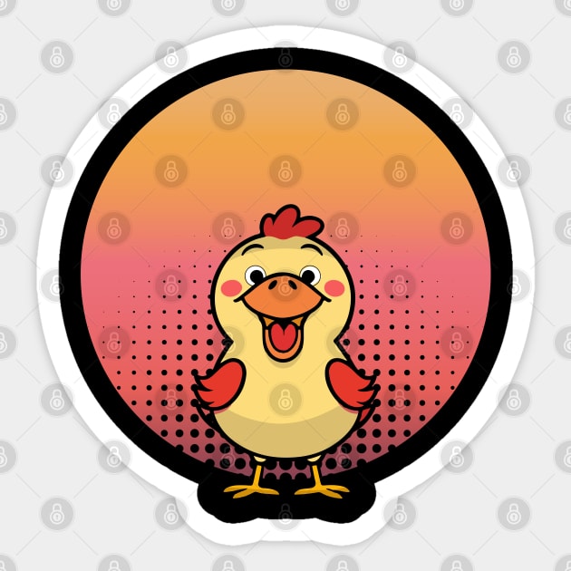 Enjoying chickens happy animated Sticker by greatnessprint